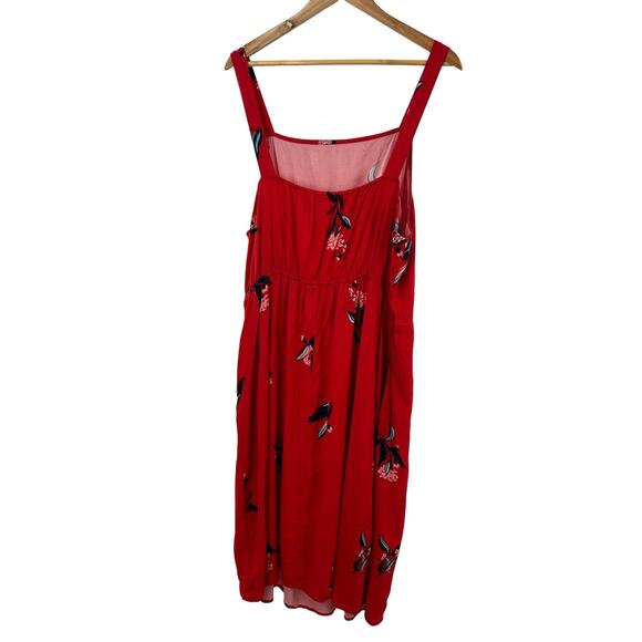 Ava‎ & Vic Bird of Paradise Plus Size 2X Red Summer Dress Spaghetti Straps - Picture 6 of 10